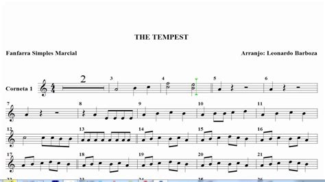 Partitura The Tempest 1º Trompete Youtube