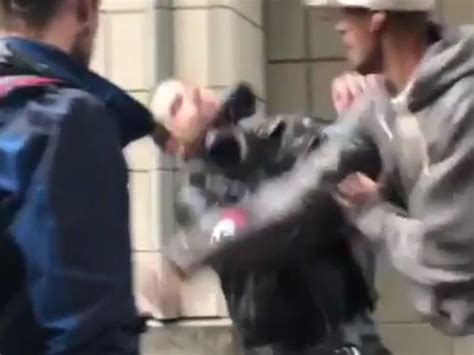 Nazi Wearing Swastika Armband Gets Punched In Seattle Us