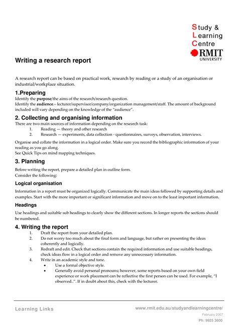 How To Write A Research Report Structure