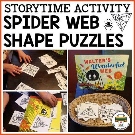 Free Spider Web Shape Puzzles Storytime Activity Pre K Printable Fun