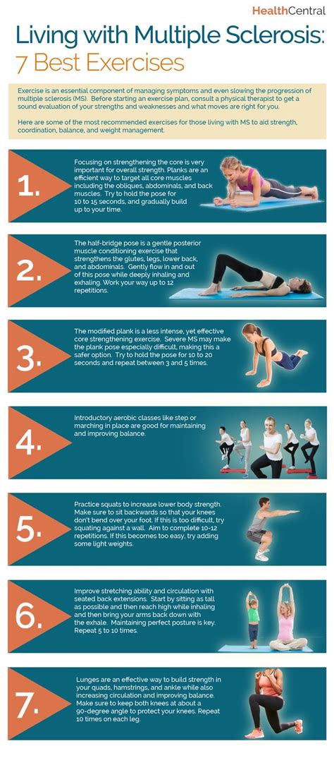 7 Best Exercises For Living Better With Multiple Sclerosis Infographic
