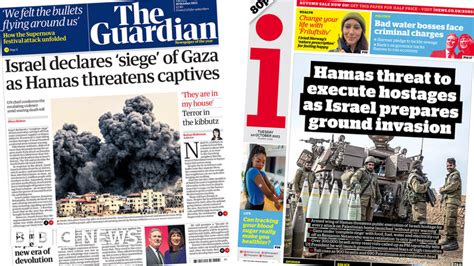 Newspaper Headlines Israel Declares Siege And Hamas Threatens Hostages