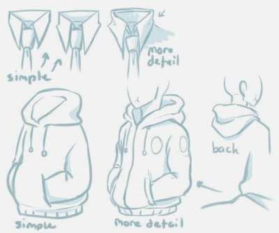 How to draw a hoodie, draw hoodies, step by step, drawing guide, by dawn. Hoodie / tie reference Visit your art shop here - murals ...