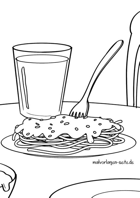 Malvorlage Nudeln Spaghetti Ausmalbild Kostenlos Herunterladen