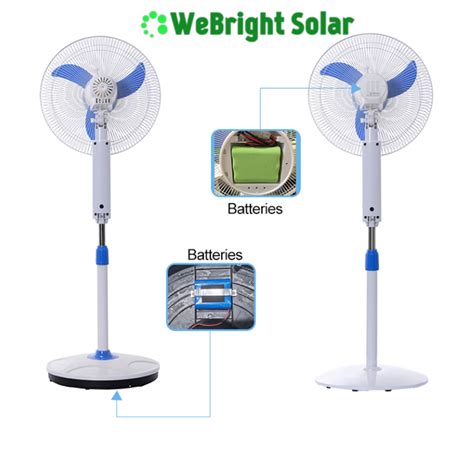 Rechargeable Fan Dc Ac Solar Fan Kit With Lithium Webright Solar