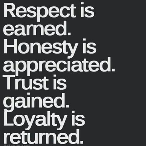 Respect Honesty Trust And Loyalty Quotes Dream Life Quotes Love