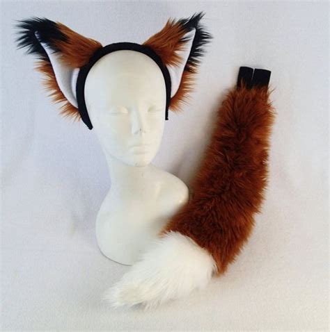 Pawstar Rust Fox Yip Ear And Mini Tail Set Choose Your Theme Etsy Fox