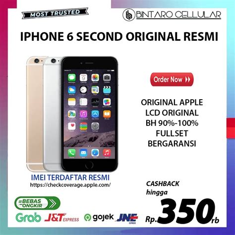 jual iphone 6 6s 128gb 64gb 32gb 16gb second original fullset bergaransi shopee indonesia