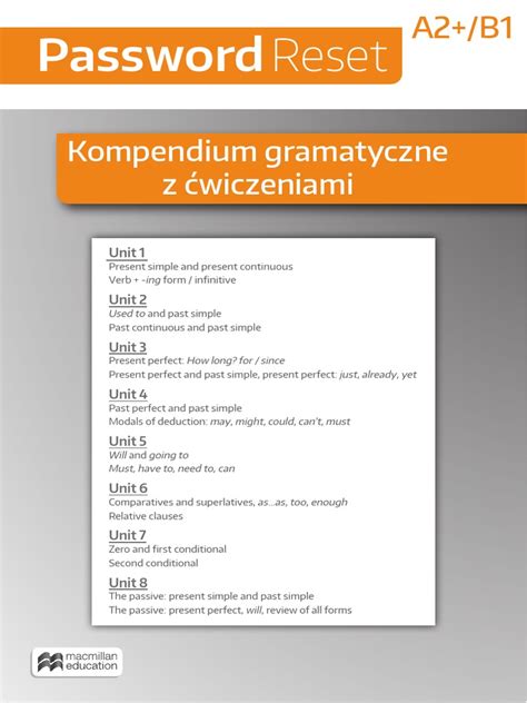 Password Reset A2+B1 Kompendium Gramatyczne Z Cwiczeniami PDF | PDF