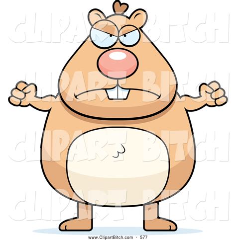 Clip Vector Cartoon Art Of A Grumpy Mad Brown Hamster By Cory Thoman 577