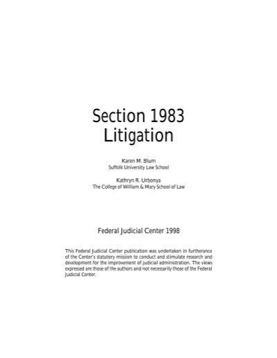 Section 1983 Litigation Federal Judicial Center