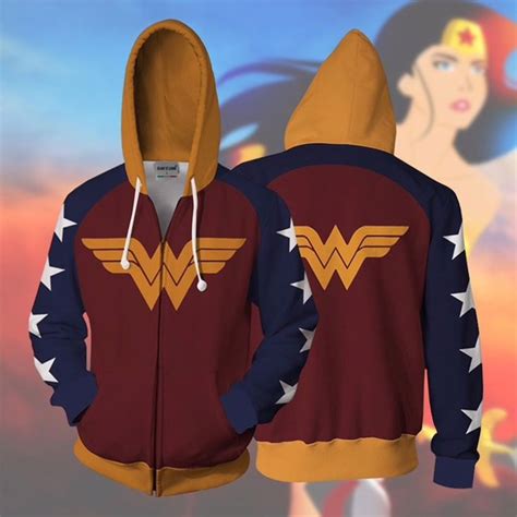 Wonder Woman Anime Zipper Hoodies 3 Styles Wwlovers Wonder Woman