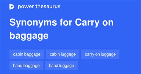 Carry On Baggage Synonyms 13 Words And Phrases For Carry On Baggage