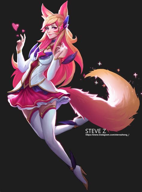 Star Guardian Ahri Skin Lol Character Fanart Artist Steve Zheng League Of Legends