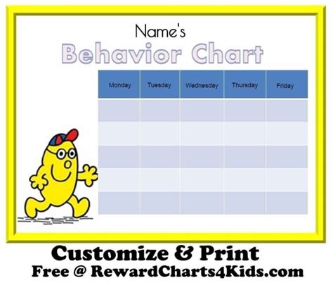 Printable Behaviour Charts For Teachers Printable Chart