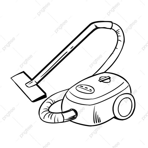 Hand Drawn Black And White Line Vacuum Cleaner Black And White Drawing