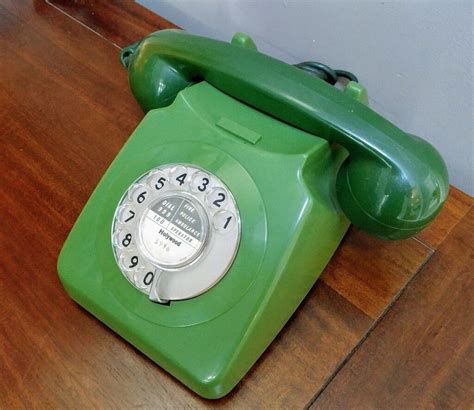 Vintage Gpo 746 Telephone Green Rotary January 1971 All Original Phone