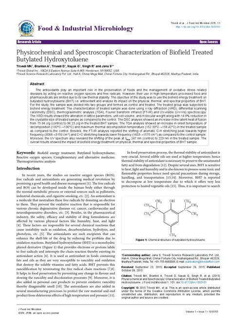 Butylated Hydroxytoluene Solubility Thermal Stability By Kaarlewilson