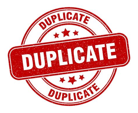 Duplicate Stamp Duplicate Round Grunge Sign Stock Vector