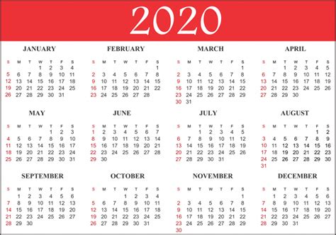 Printable Monthly Calendar Of 2019 2020 Site Title