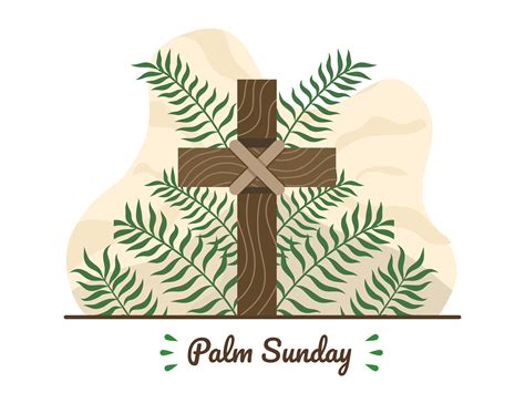 Happy Palm Sunday With Christian Cross Graphic By Delook Creative