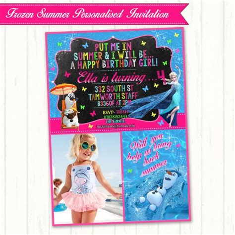 Frozen Summer Birthday Invitation Frozen By Yumyumemporiumts £650