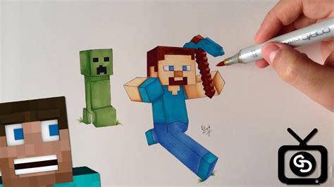 How To Draw Minecraft Steve Step By Step Youtube