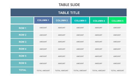 Table Slide Templates Biz Infograph