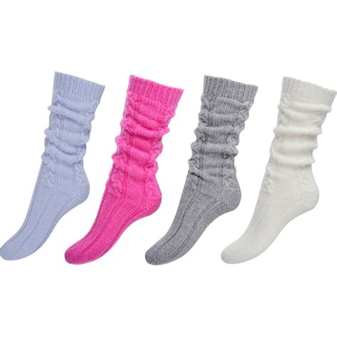 Womens Cable Knit Cashmere Bed Socks Scotlandshop