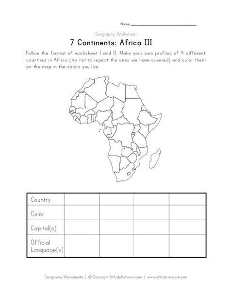 Africa Worksheets For Kindergarten Free Math Worksheets For