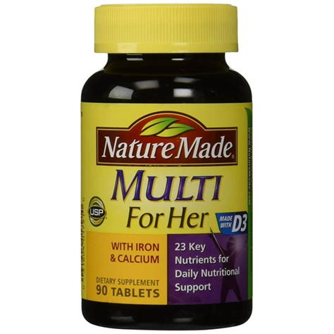 Nature Made Multi For Her Made With D3 With Iron And Calcium Dietary