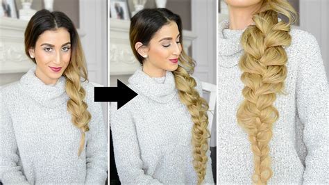 Put your hair up in a ponytail or bun. How To Make Your Braid Look Longer - YouTube