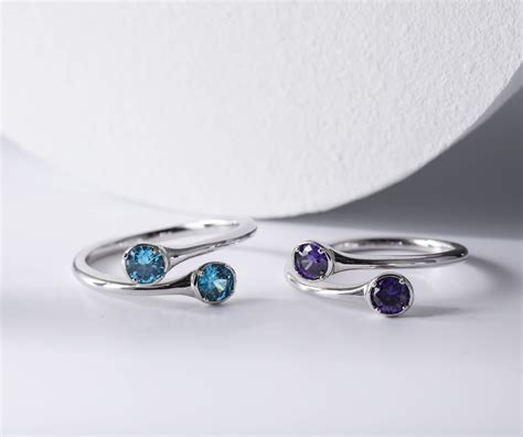 December Birthstone Rings 925 Sterling Silver Engagement Rings