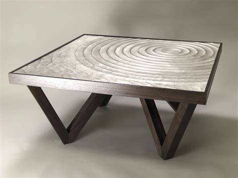 Coffee table in rosewood, walnut, and oak by dyrlund, style of milo baughman. White Ripple Walnut Coffee table