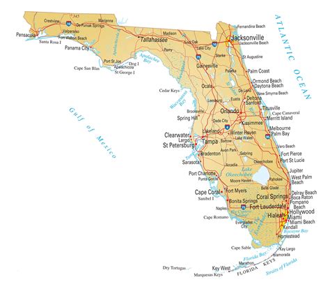 Detailed Florida Highway Map