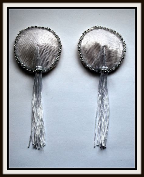 Burlesque Style Bridal Pasties In White Lace And Jeweled Etsy