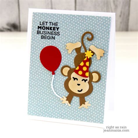 Elizabeth Craft Designs Monkey Birthday Card Right As Rain