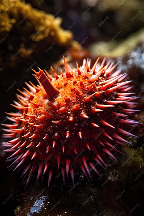 Premium Ai Image A Sea Urchin With A Red Spiky Spiky Spiky Spiky