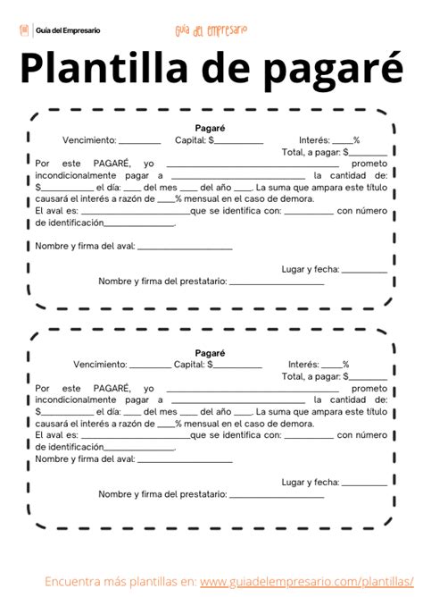 Pagaré Formato Plantillas Excel Word Pdf【 2023