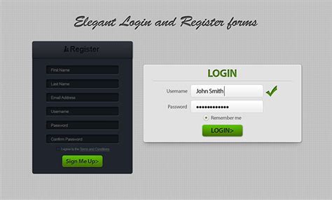 Login And Register Form Login Form Free Psd Login Page Design