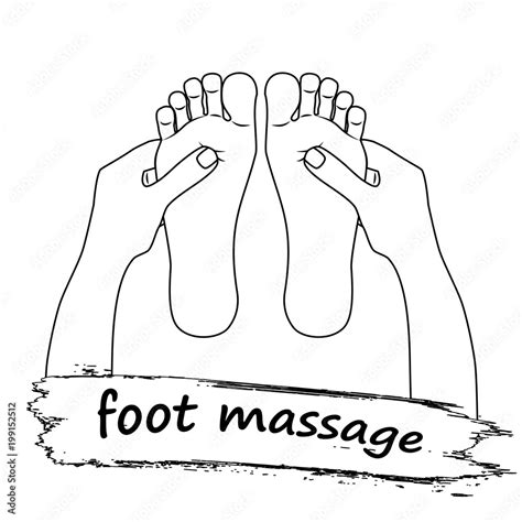 Foot Massage Logo Reflexology Silhouette Of Feet On White Background The Hands Of A Massage