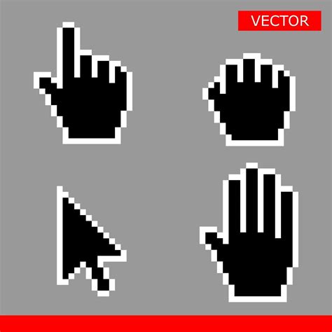Hand Cursors Icon White Vector Illustration Set 2808356 Vector Art At