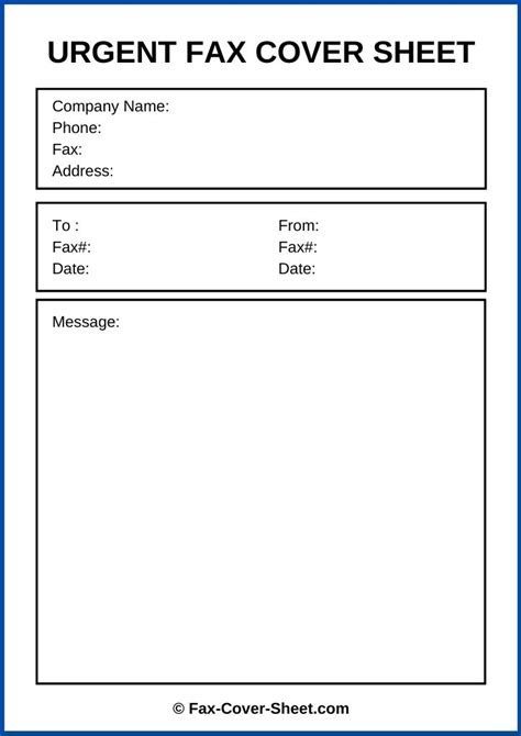 Urgent Fax Cover Sheet Templates In Pdf Free Printable