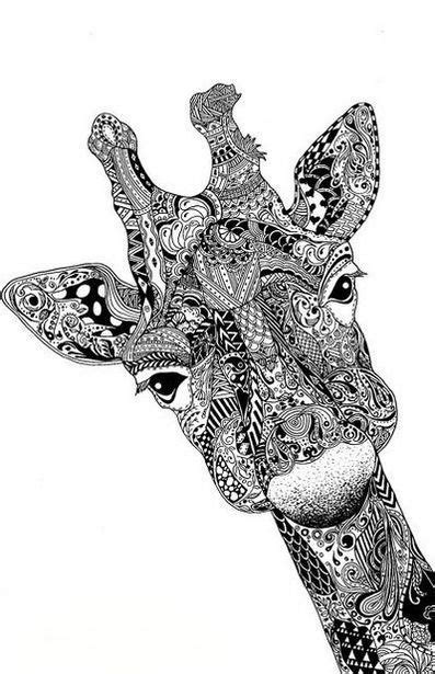 Giraffe Mandala Coloring Sheet Giraffe Illustration Zentangle Art