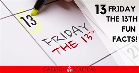 13 Friday The 13th Fun Facts Carlton Staffing