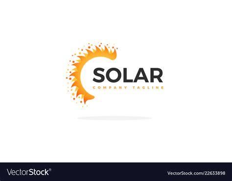 Solar Panel Logo In Shape A Half Sun Royalty Free Vector