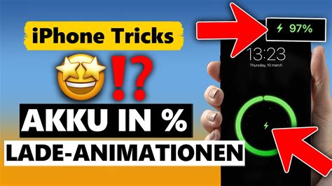 Akku Batterie In Prozent And Lade Animationen Am Iphone Youtube