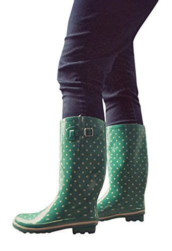Jileon Wide Calf All Weather Durable Rubber Rain Boots For Women With