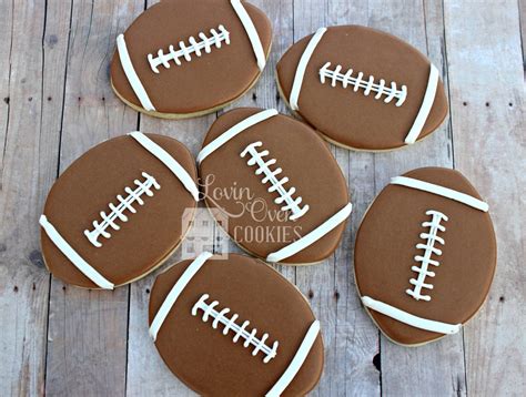 Football Decorated Sugar Cookies Super Bowl Party Sports