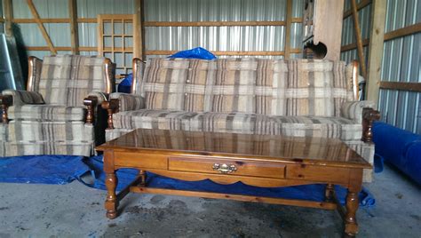 A living room coffee table is usually placed directly in front of a couch, so the size of the table will be relative to the seating. Couch, chair, coffee table. in youngb2's Garage Sale Mason, MI